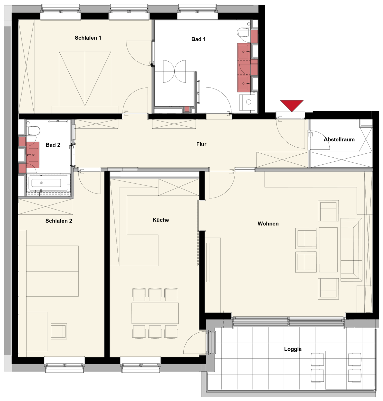 Grundriss der Wohnung