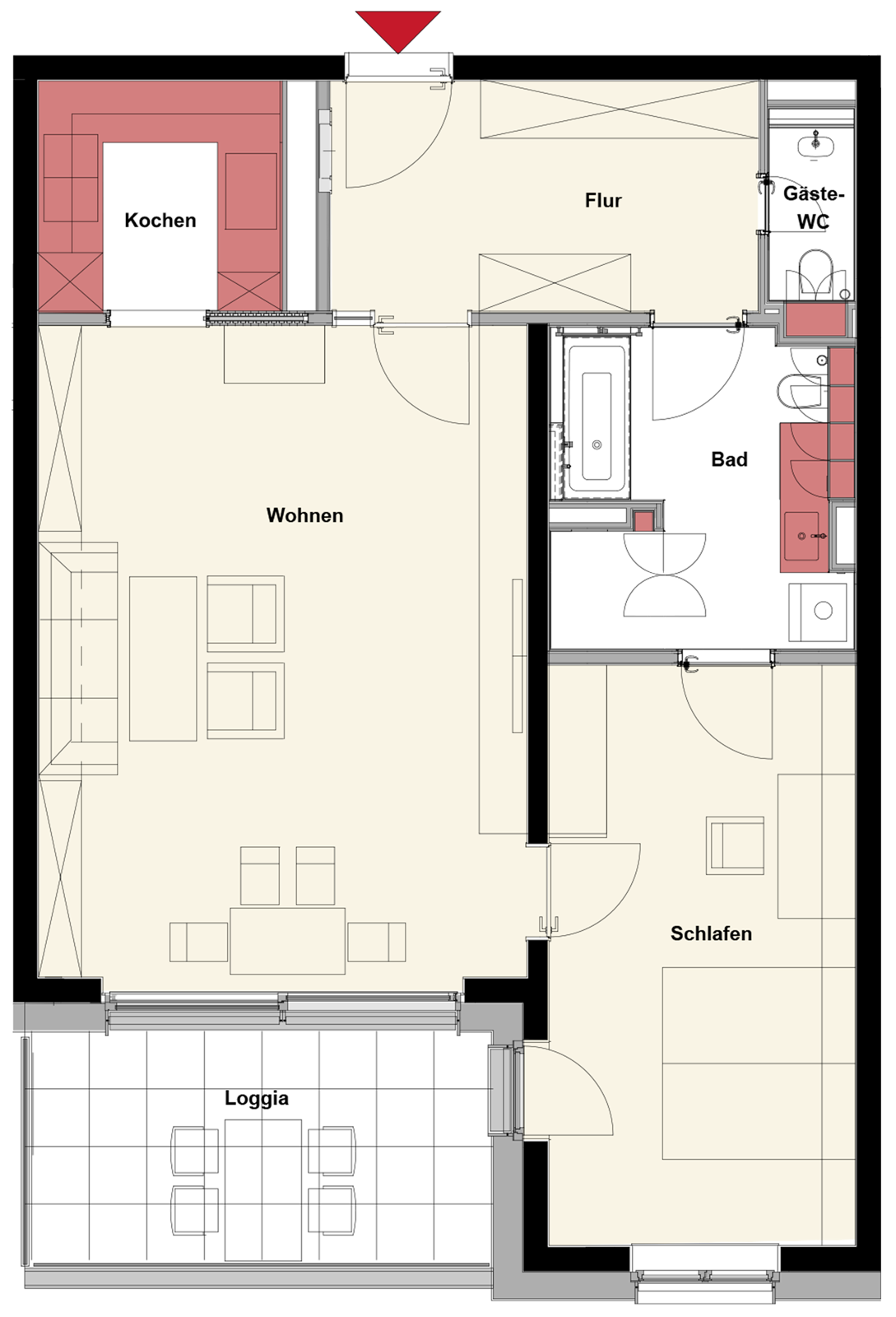 Grundriss der Wohnung