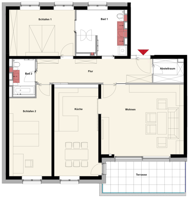 Grundriss der Wohnung
