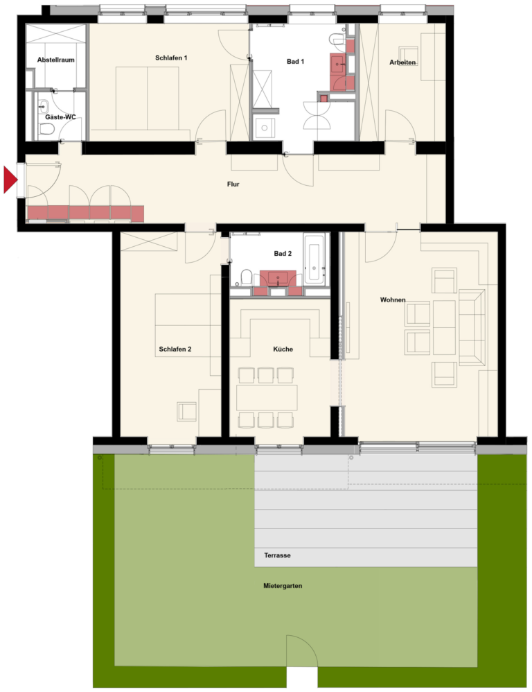Grundriss der Wohnung