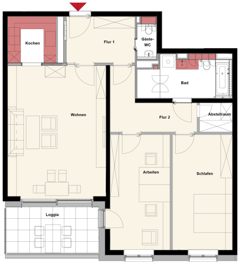 Grundriss der Wohnung