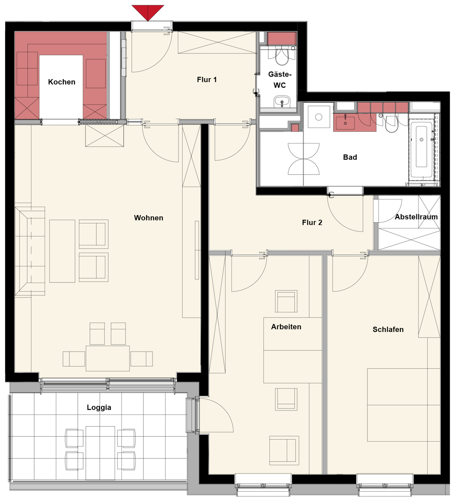 Grundriss der Wohnung