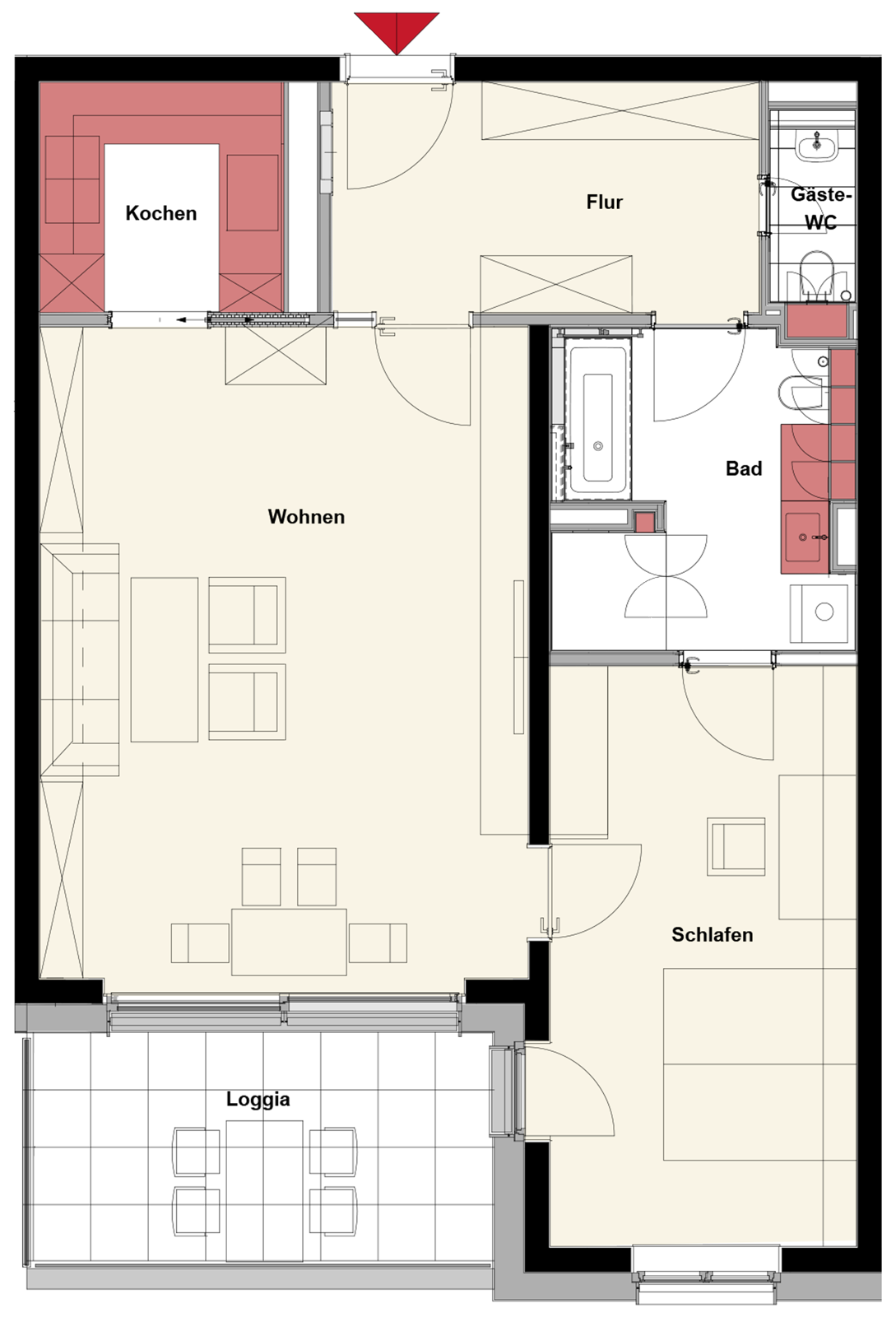 Grundriss der Wohnung