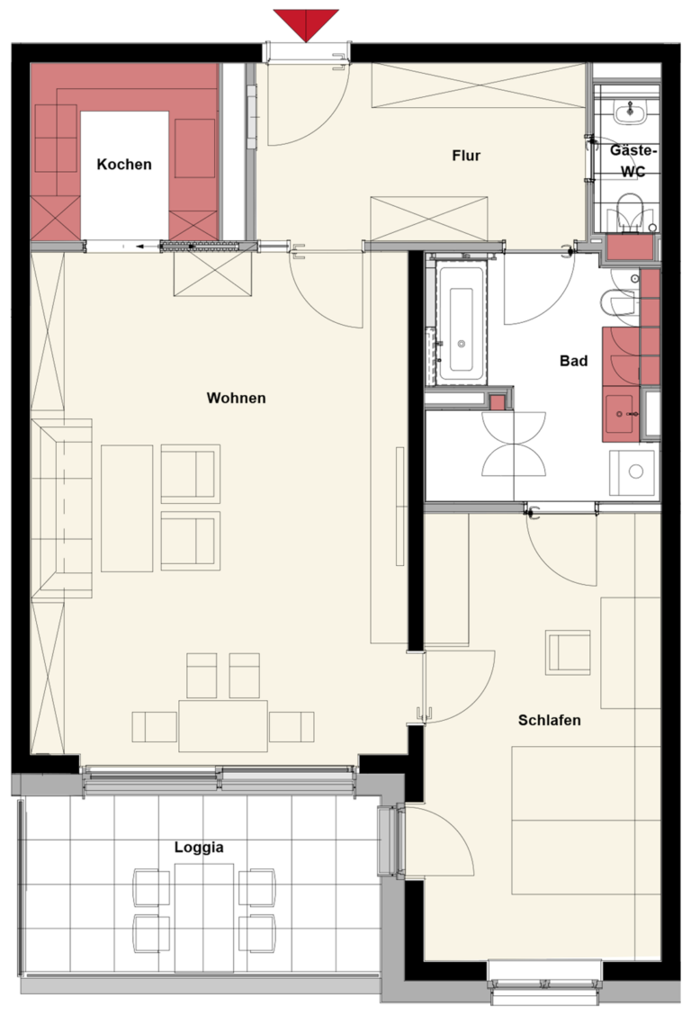 Grundriss der Wohnung