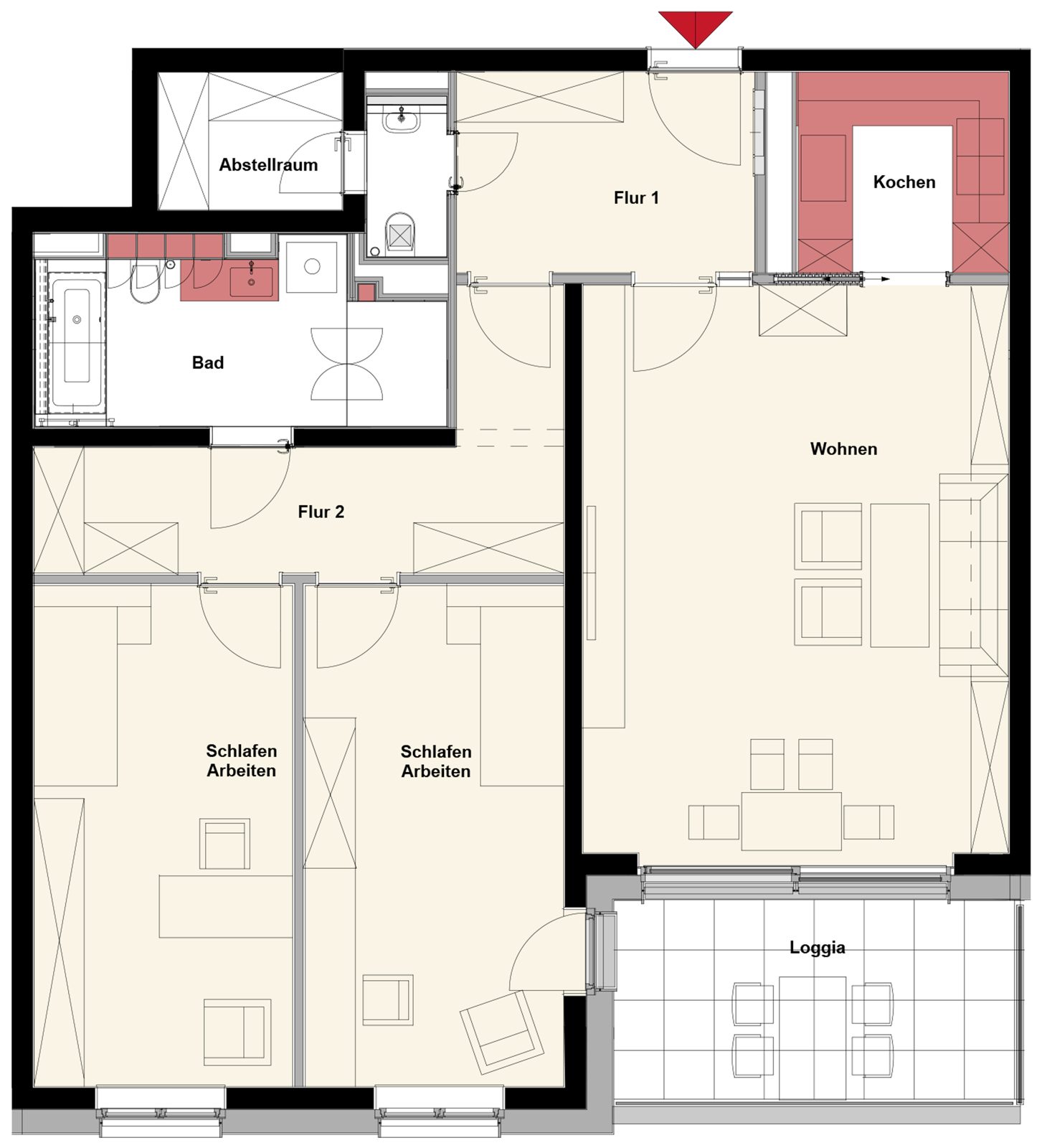 Grundriss der Wohnung