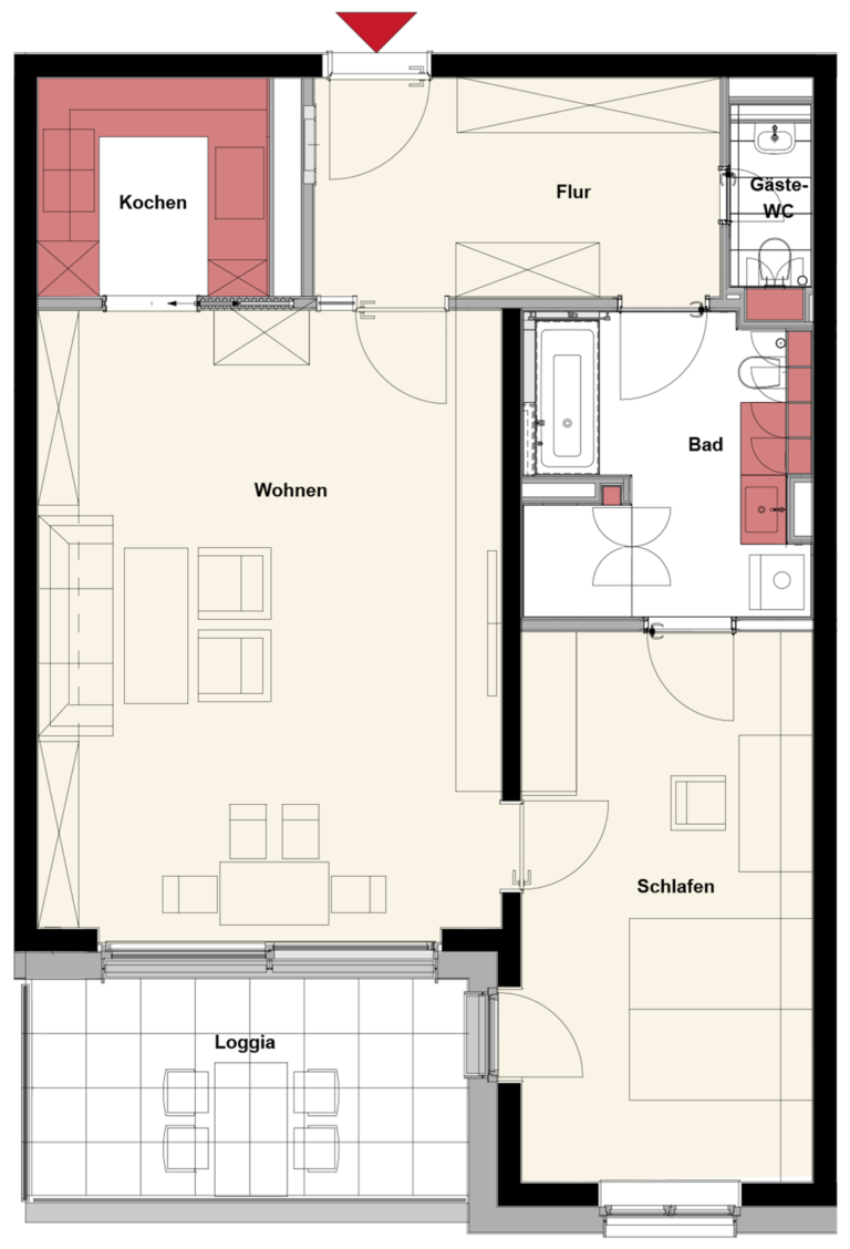 Grundriss der Wohnung