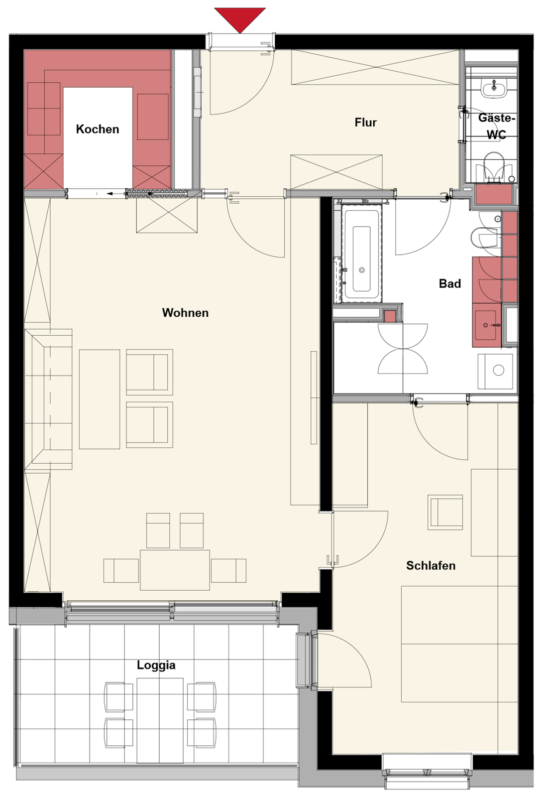 Grundriss der Wohnung