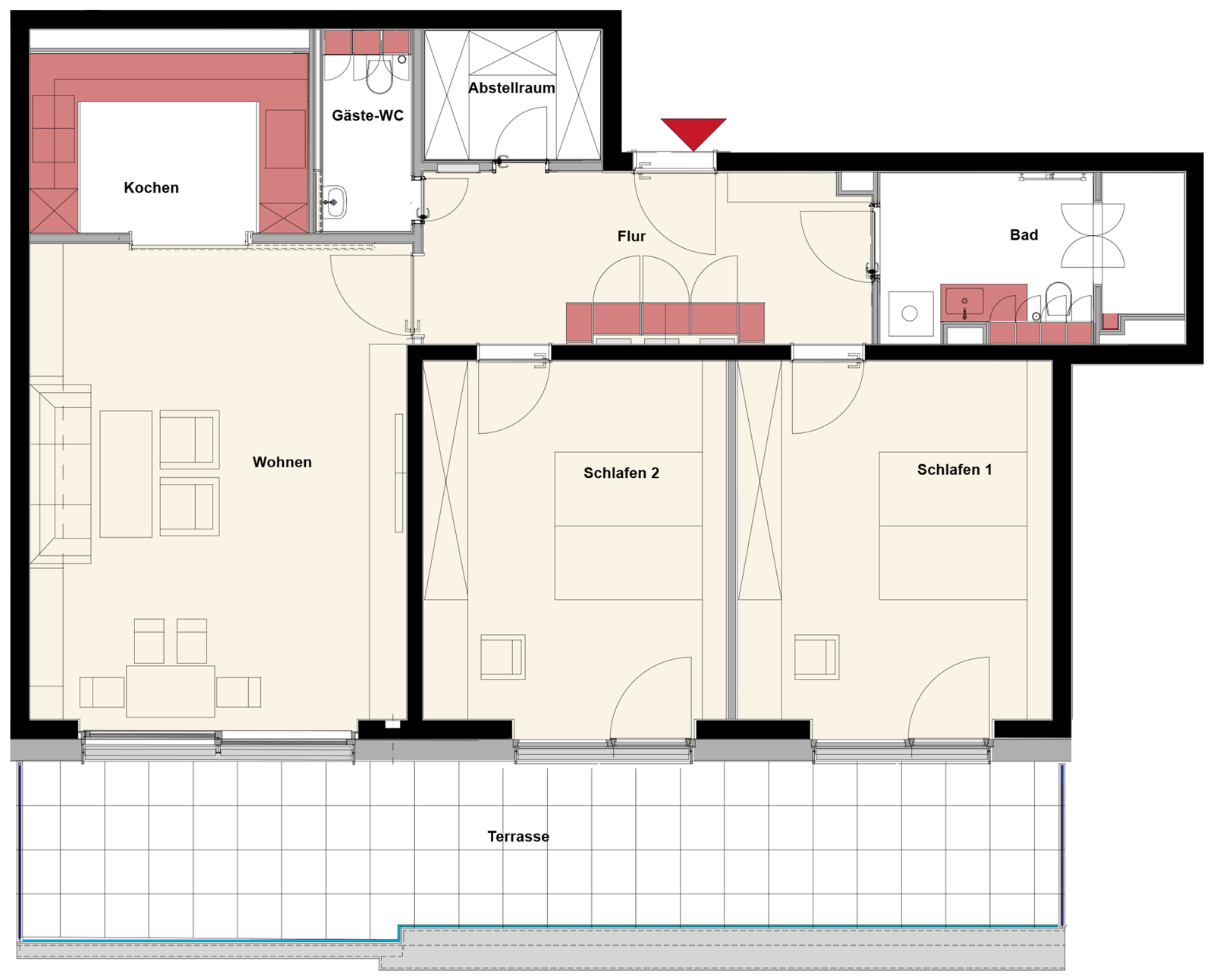 Grundriss der Wohnung