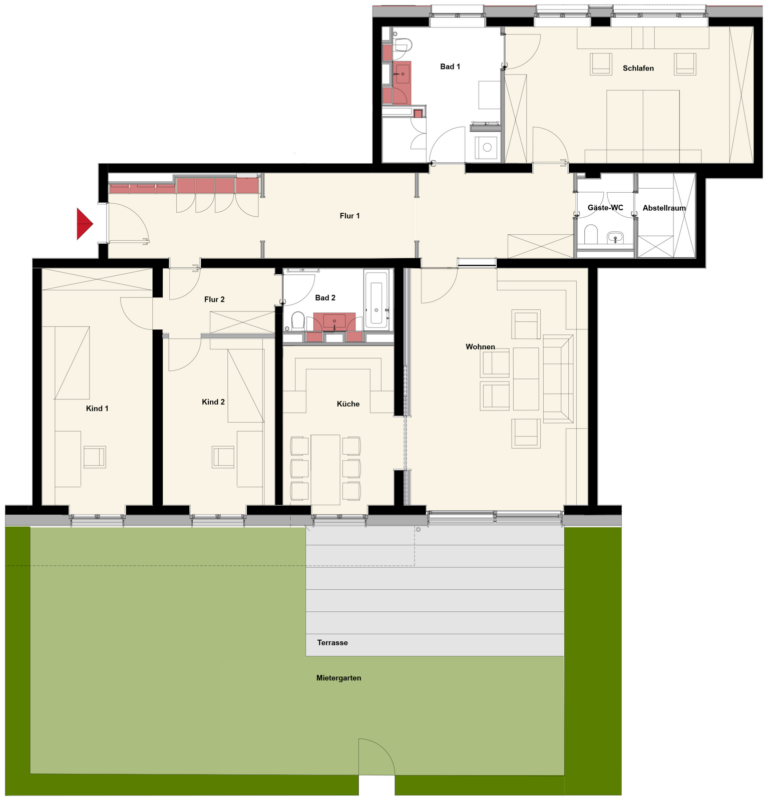 Grundriss der Wohnung