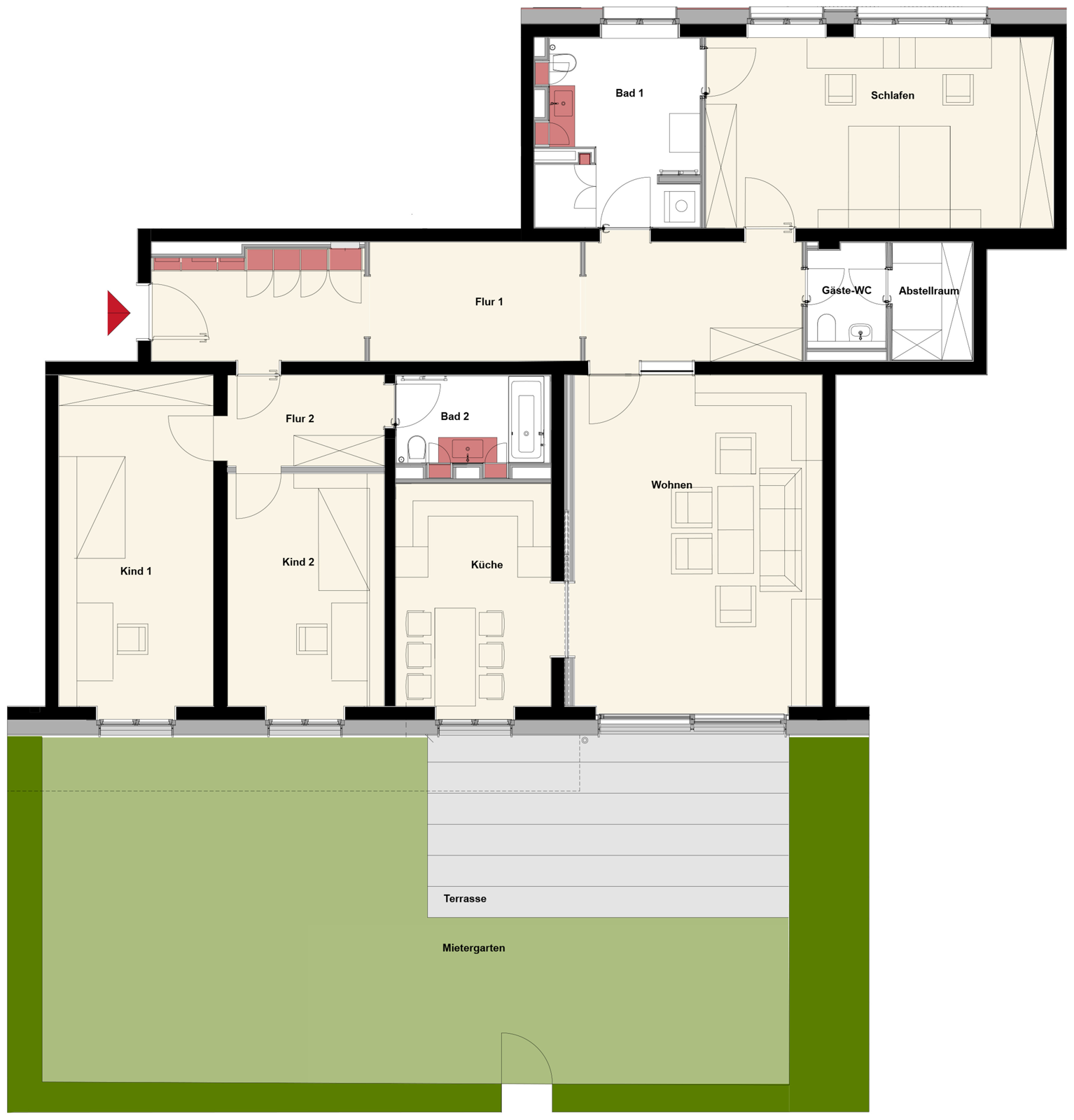 Grundriss der Wohnung