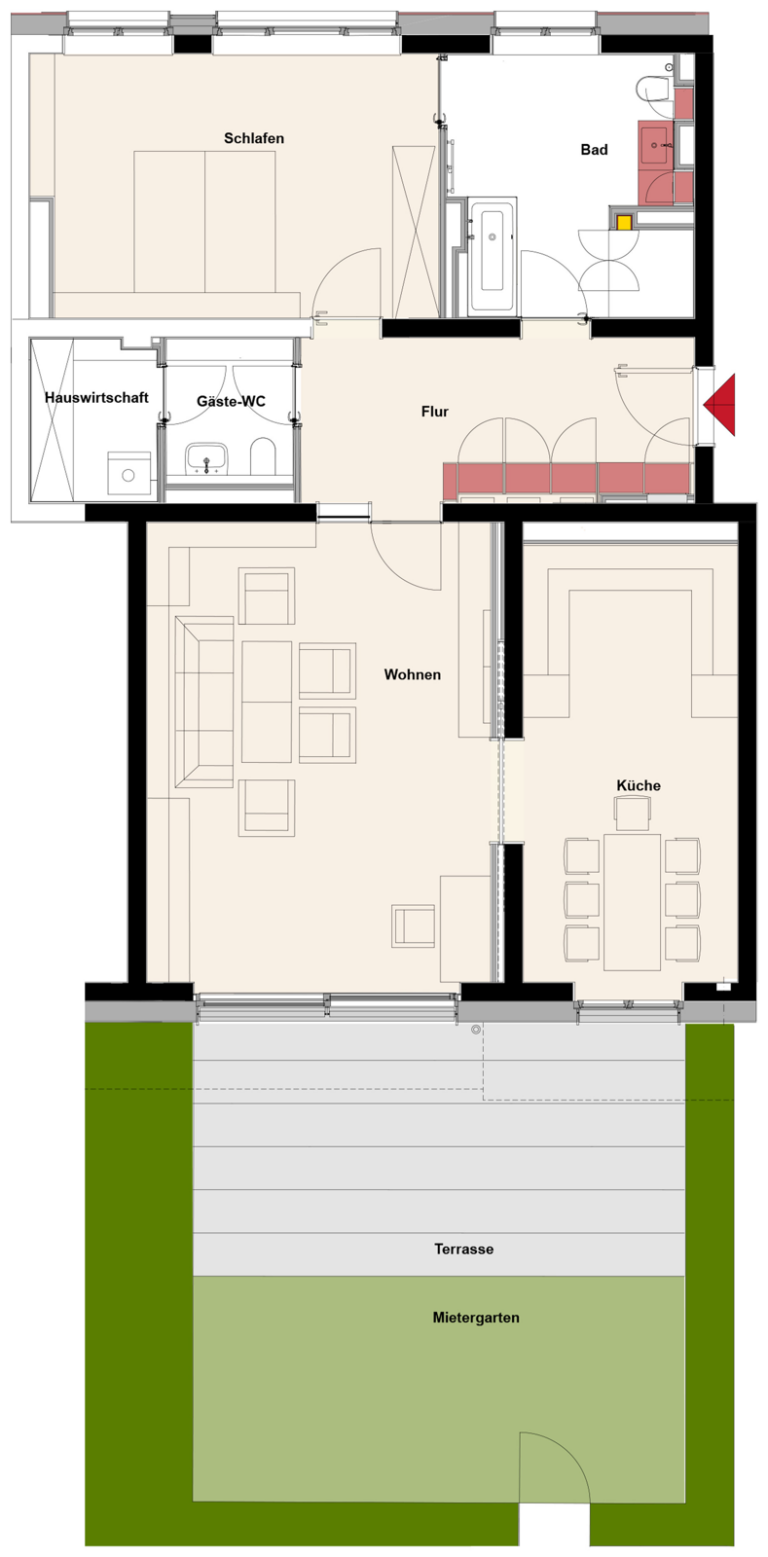 Grundriss der Wohnung