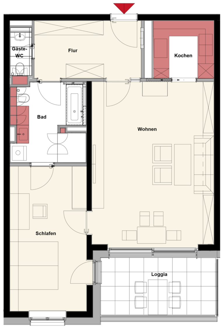Grundriss der Wohnung