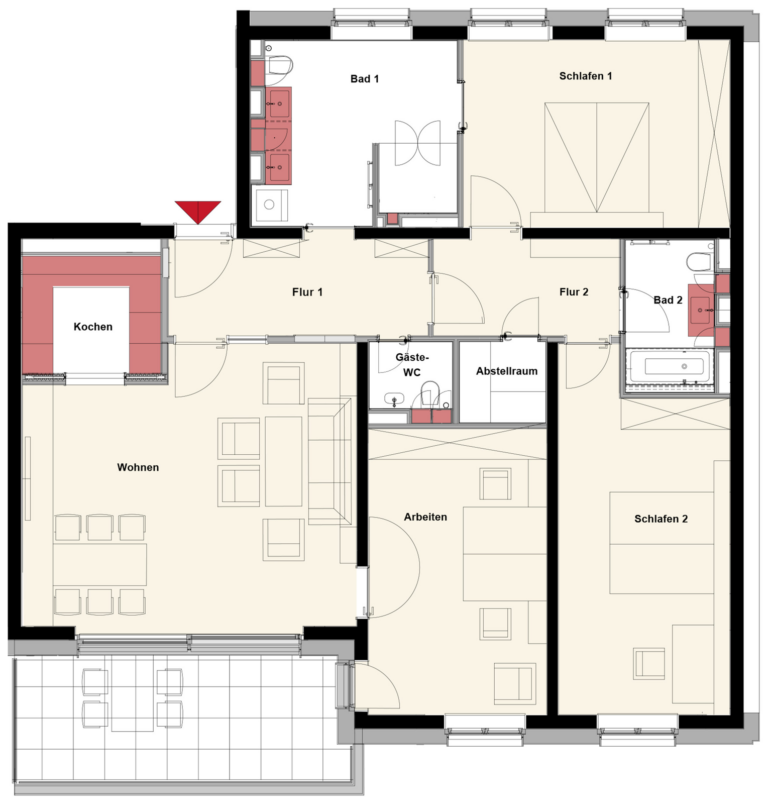 Grundriss der Wohnung