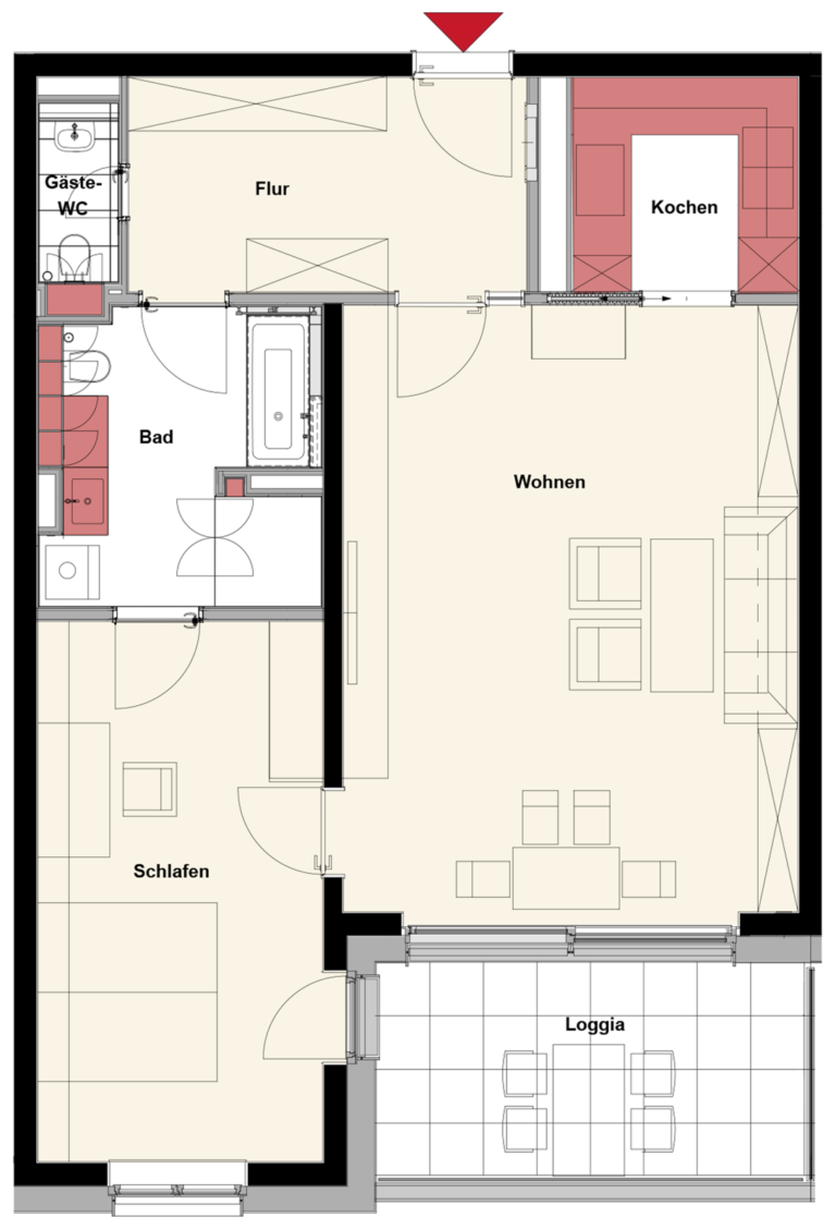 Grundriss der Wohnung