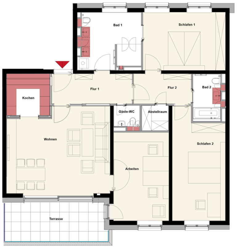 Grundriss der Wohnung