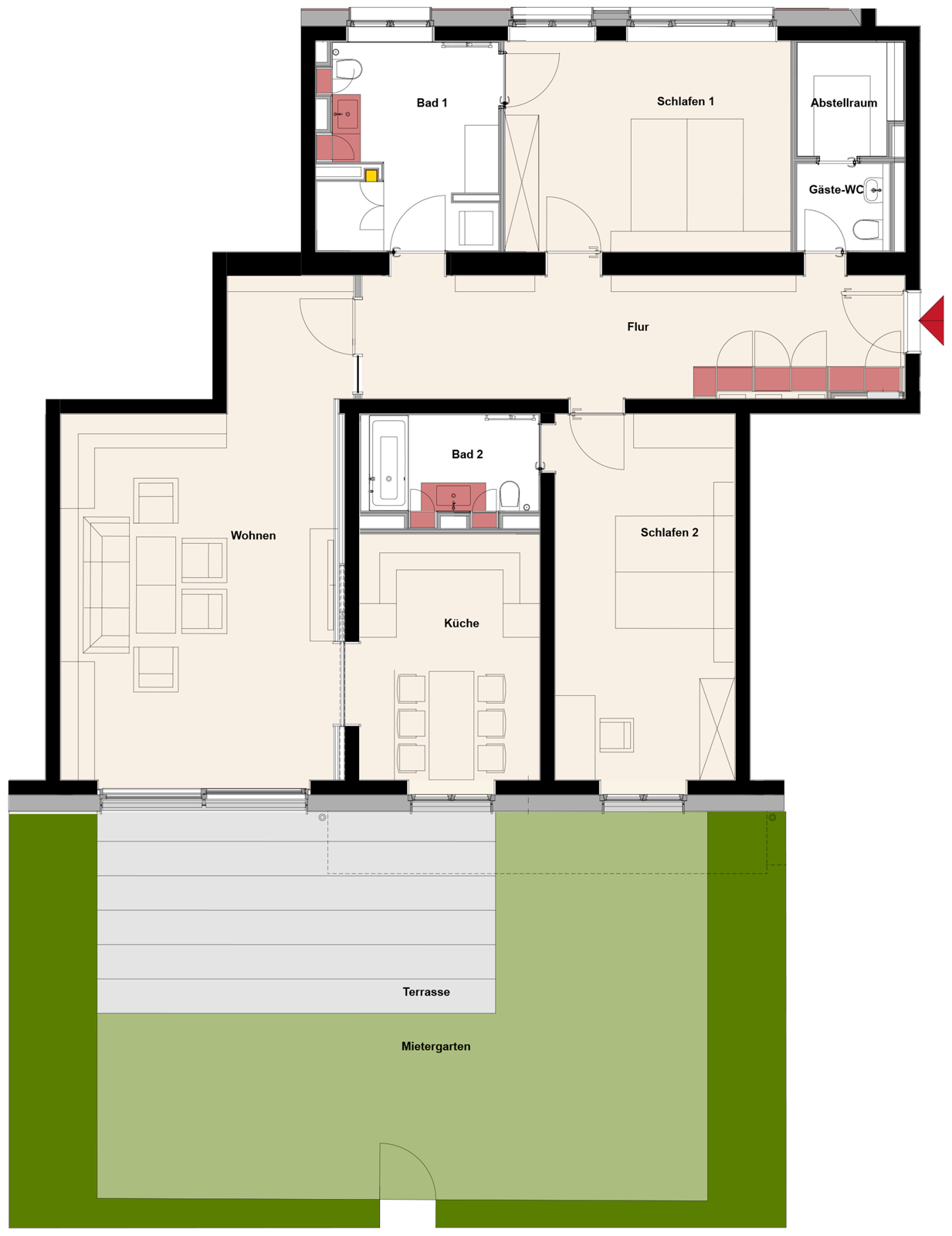 Grundriss der Wohnung