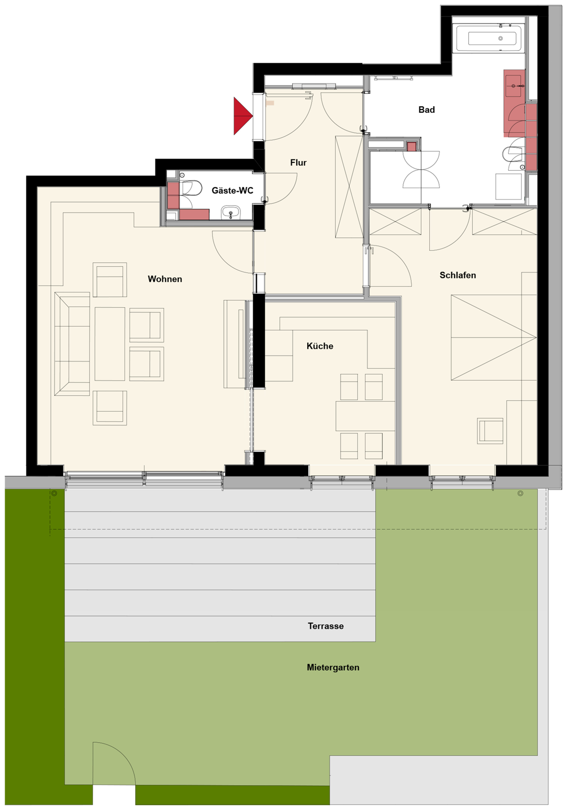 Grundriss der Wohnung